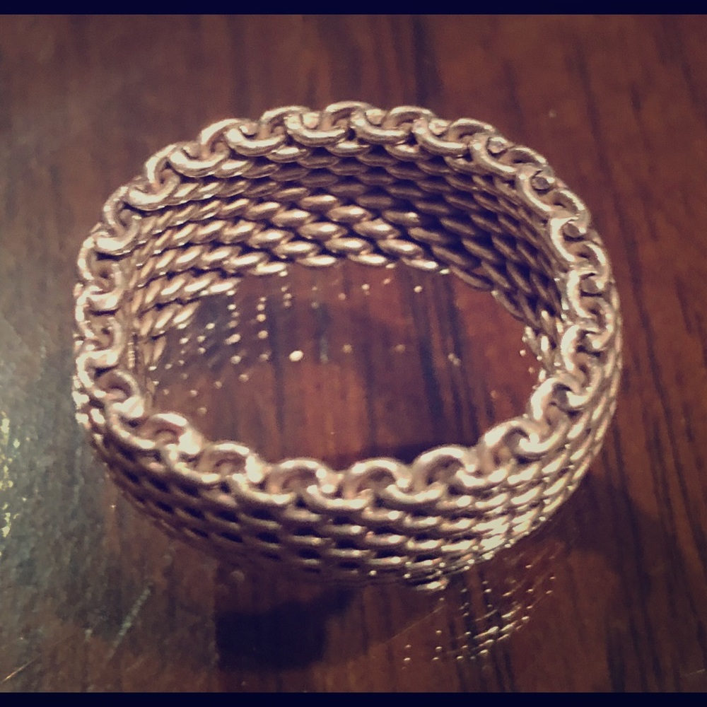 Tiffany Somerset Round Sterling Silver Ring w Bag